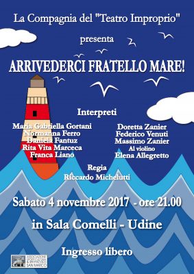 locandina spettacolo di poesia Arrivederci fratello mare