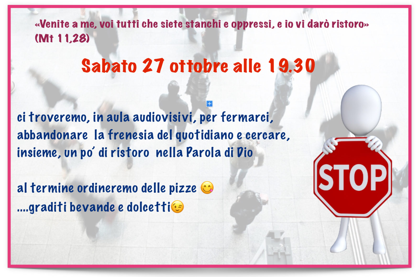 Locandina incontro gruppo famiglie 27/10/18