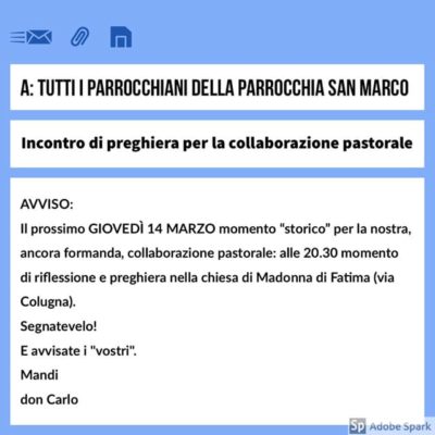 Incontro di preghiera per la collaborazione pastorale