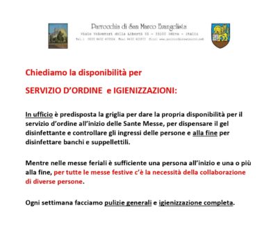 richiesa disponbilità servizio igiene