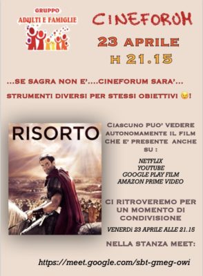 cineforum Gruppo adulti e famiglie 23-04-2021