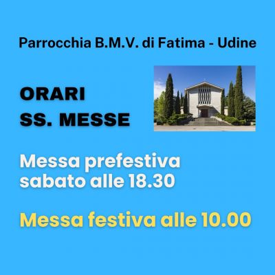 Orari sante messe Madonna di Fatima