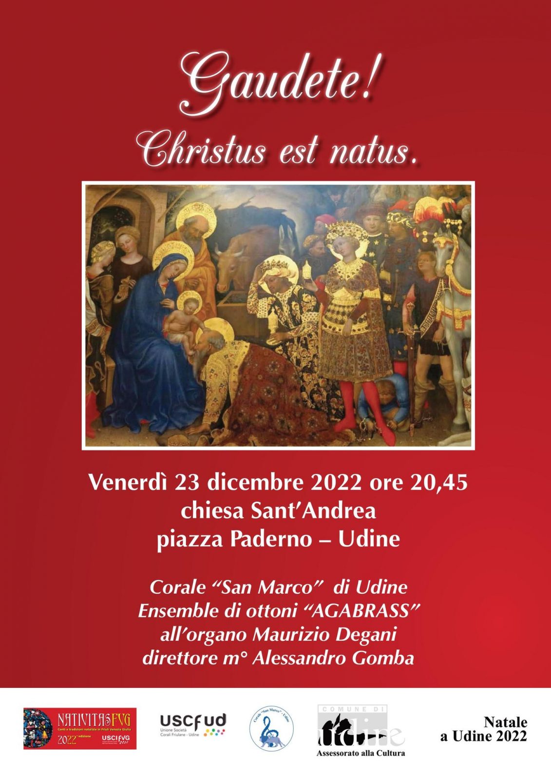 Locandina concerto di Natale 2022 corale san Marco