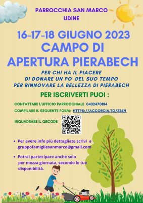 Locandina iscrizioni campo apertura Pierabech 2023