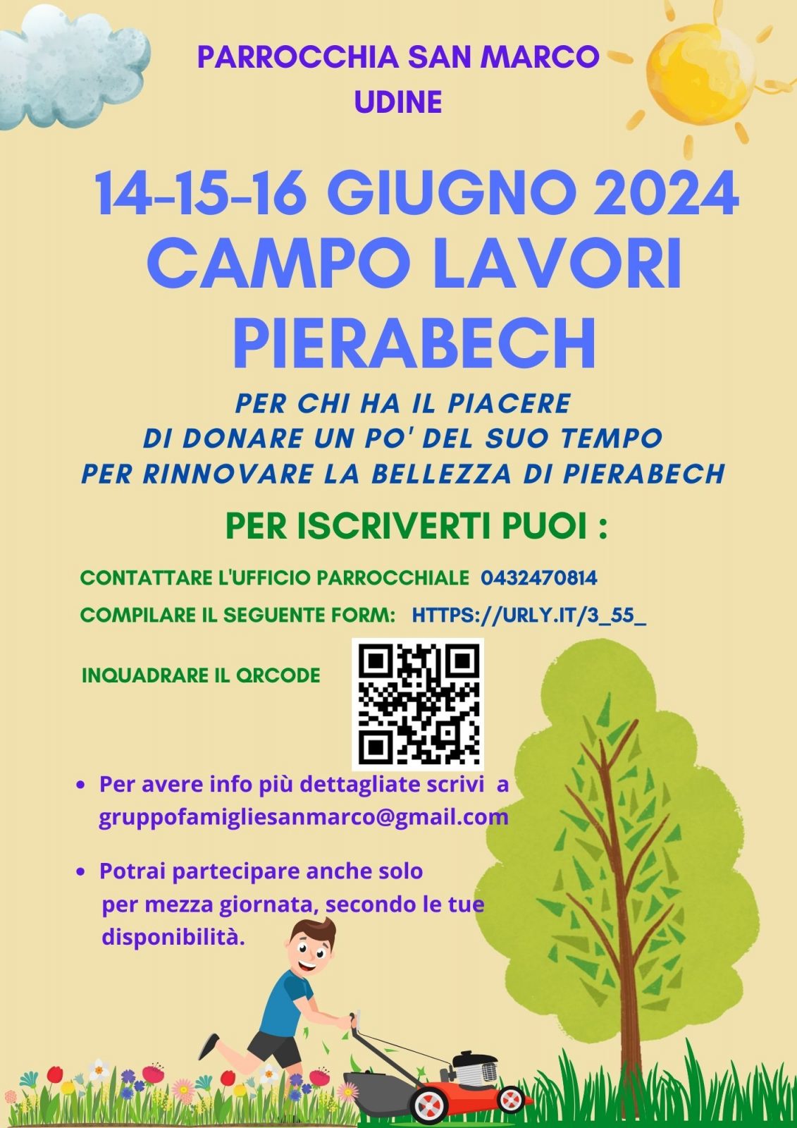 volantino campo lavori a Pierabech