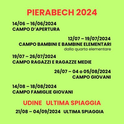 CALENDARIO ATTIVITÀ ESTIVE 2024
