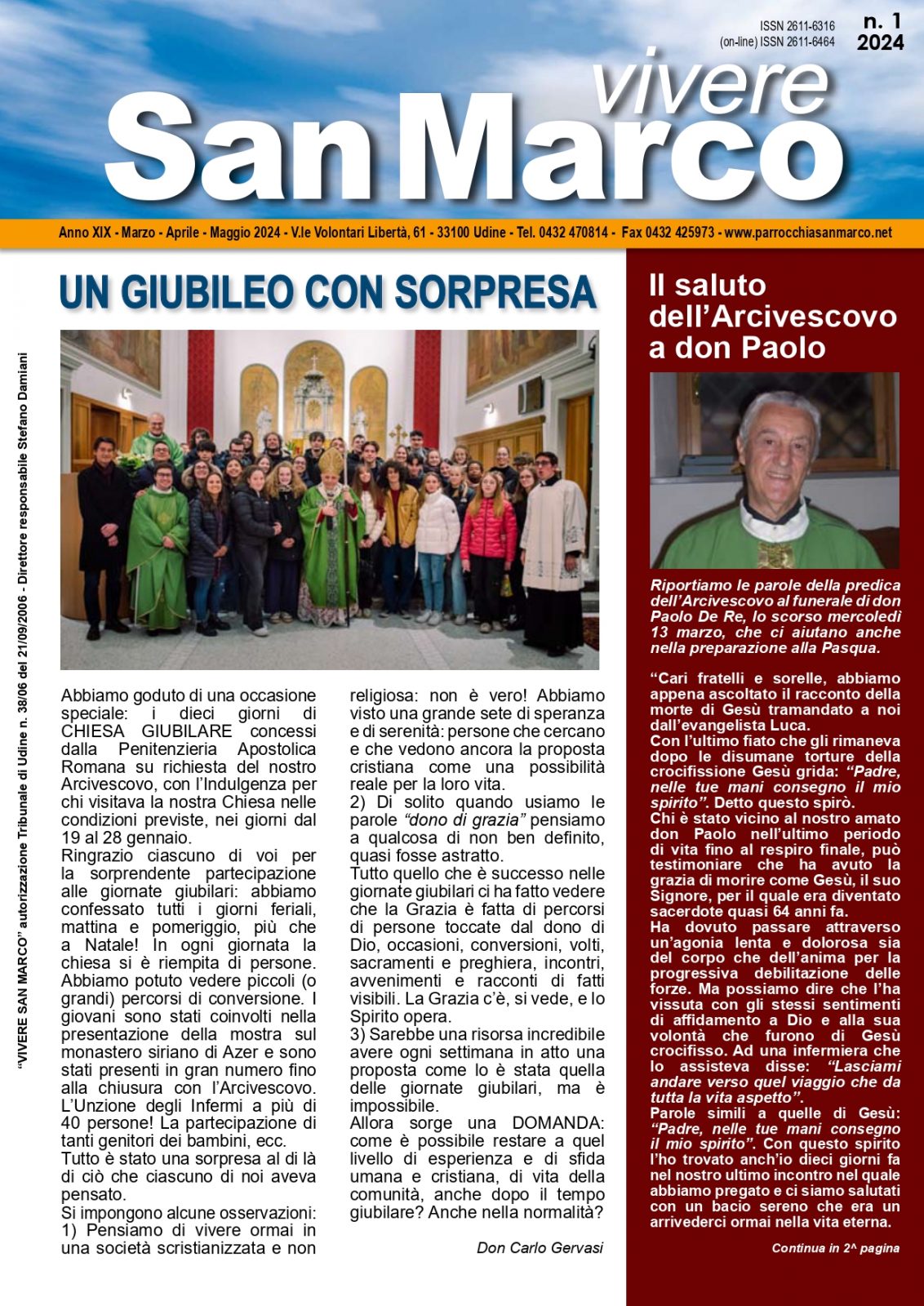 Vivere San Marco n. 1/2024 pag. 1