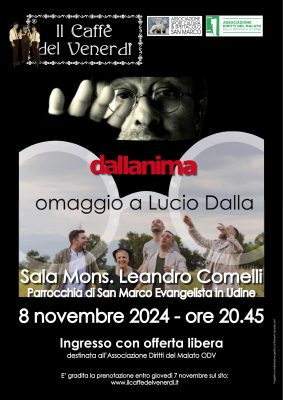 Locandina concerto omaggio a Lucio Dalla 8.11.2024