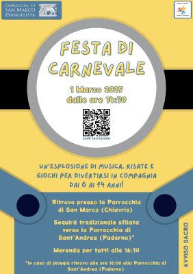 Locandina festa di carnevale 2025