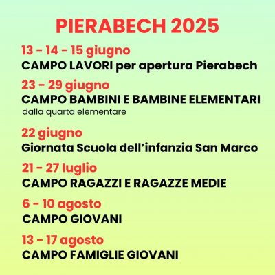 Calendario Pierabech 2025