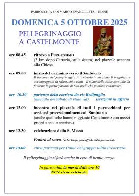 Avvisi 18.09.2025: Pellegrinaggio parrocchiale a Castelmonte