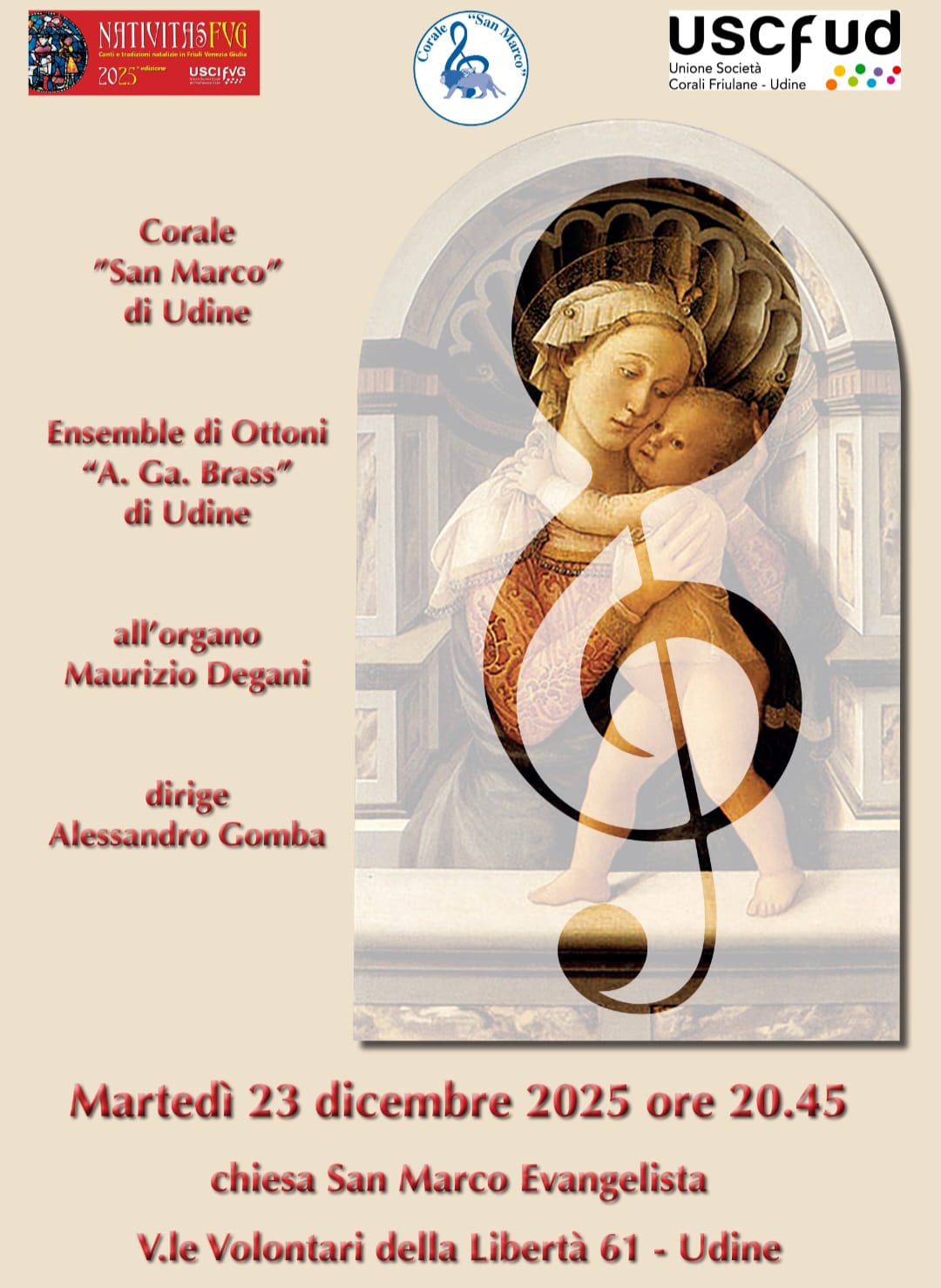 Locandina concerto Corale San Marco 23.12.2025