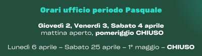 Orari ufficio periodo pasquale