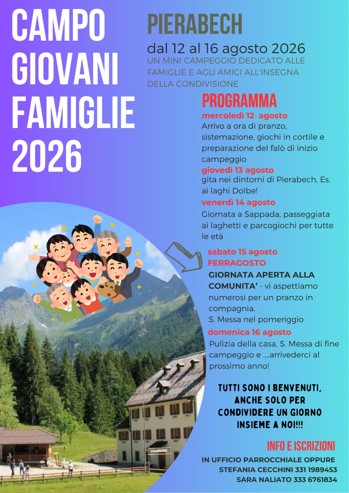 Locandina campo giovani Famiglie 2026