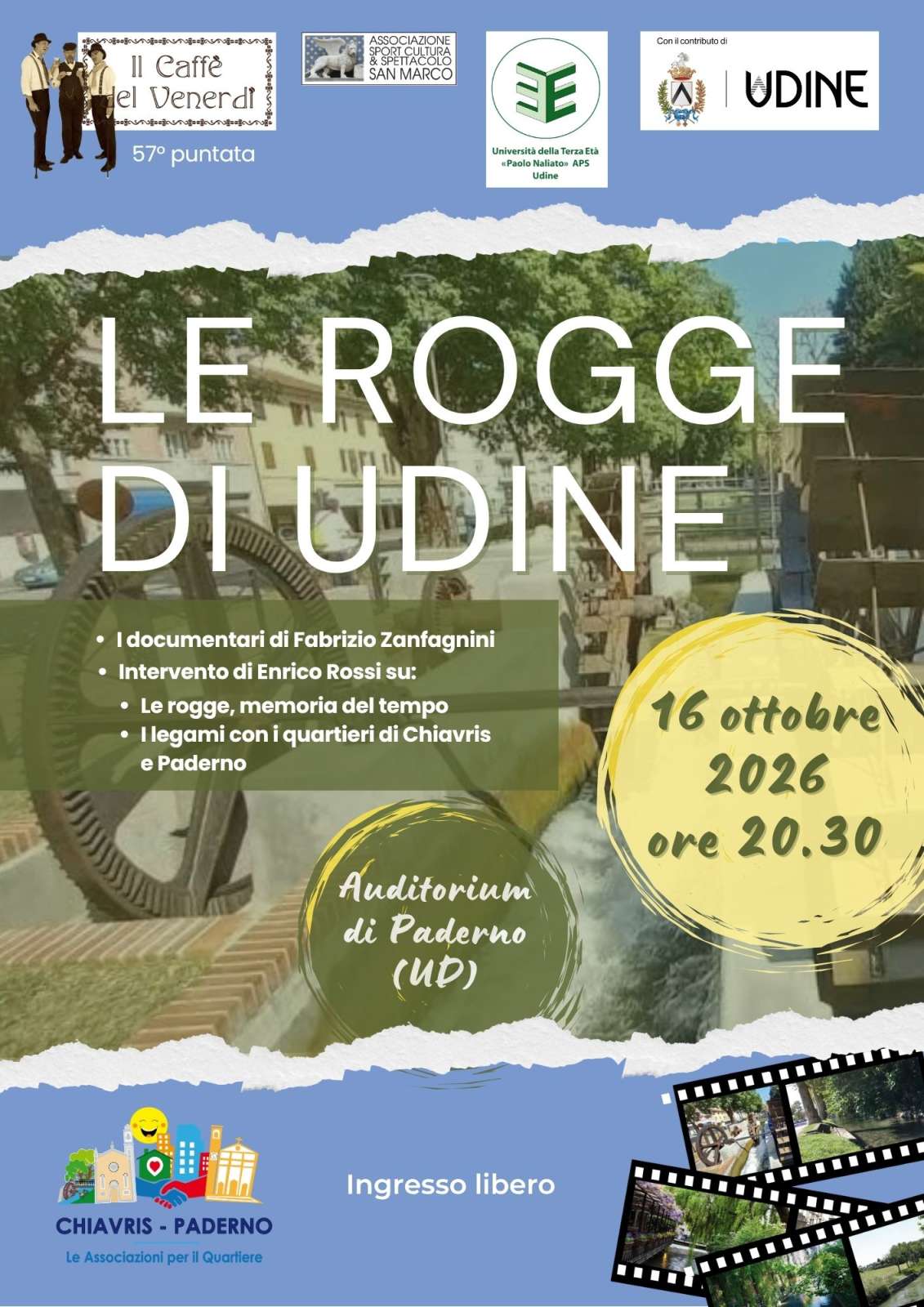 Il caffè del venerdì - Locandina Le rogge di Udine 16.10.2026